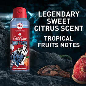 Old Spice Wolfthorn Body Spray close-up of spray nozzle