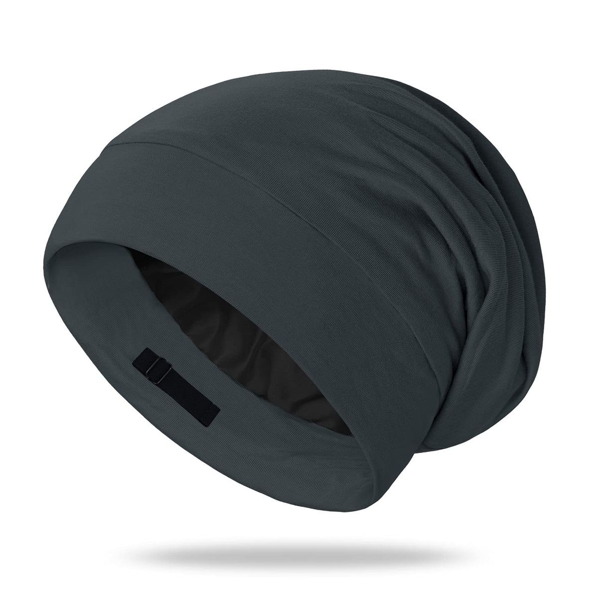 OLESILK 100% Mulberry Silk Bonnet dark grey front view