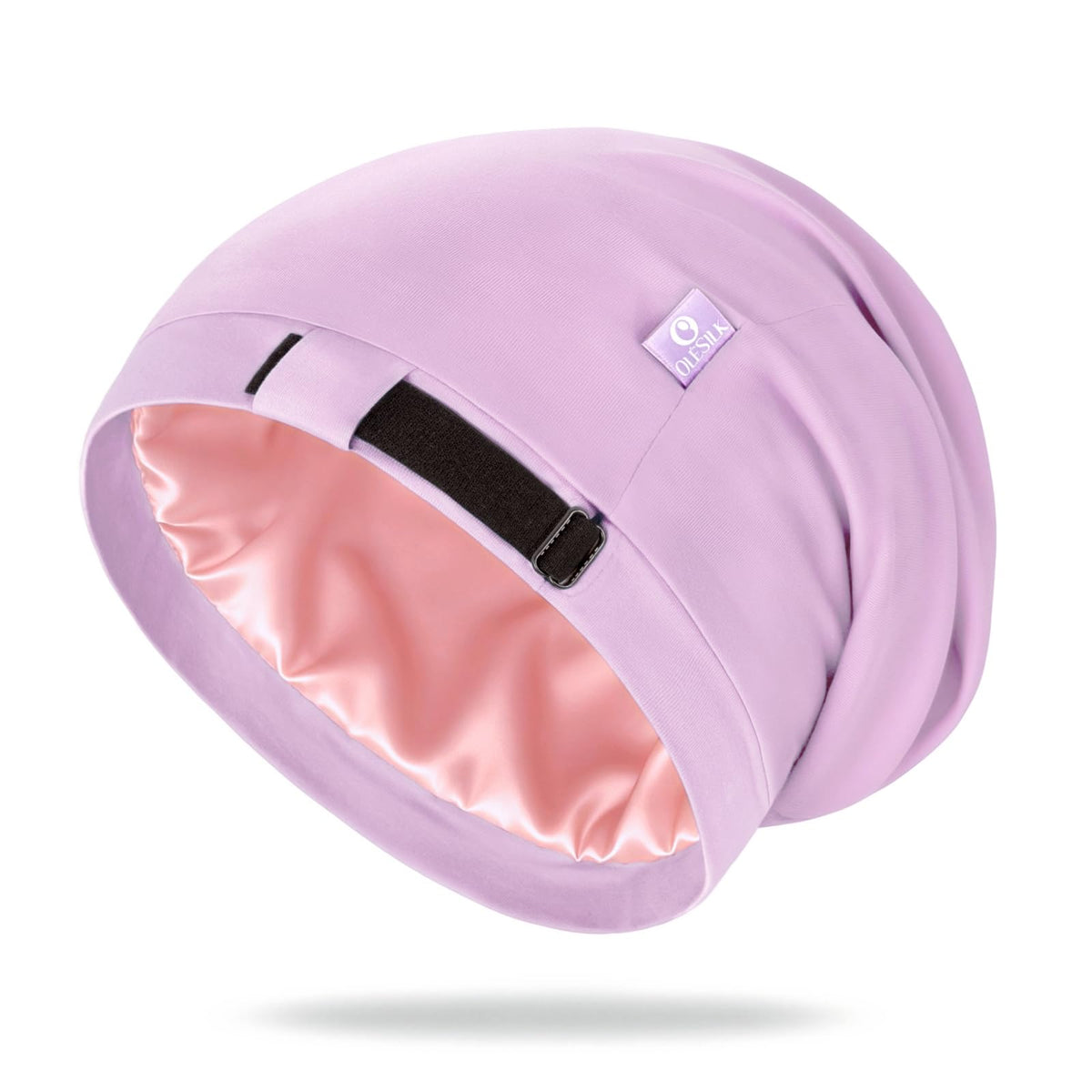 OLESILK 100% Mulberry Silk Bonnet front view in purple