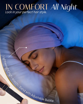 OLESILK silk bonnet on a mannequin head