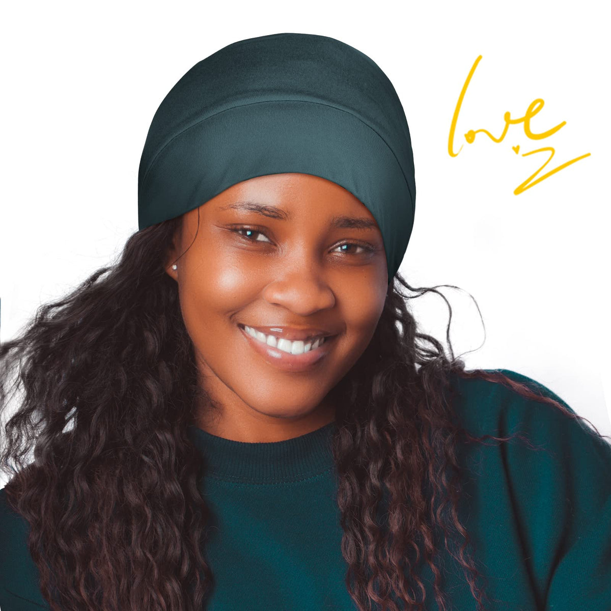 OLESILK silk bonnet on a model at night