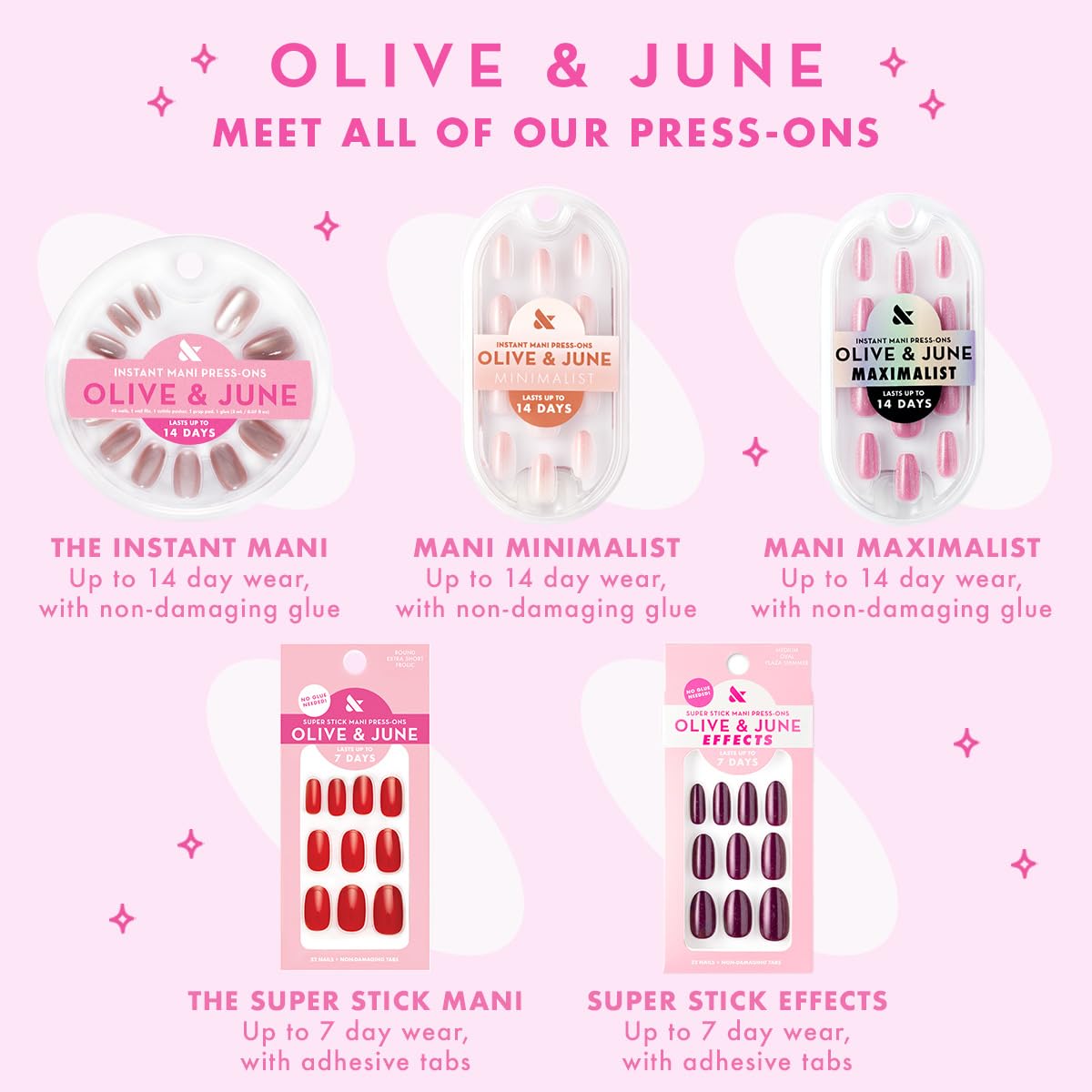 Olive & June Instant Mani Press-On Nails packaging display