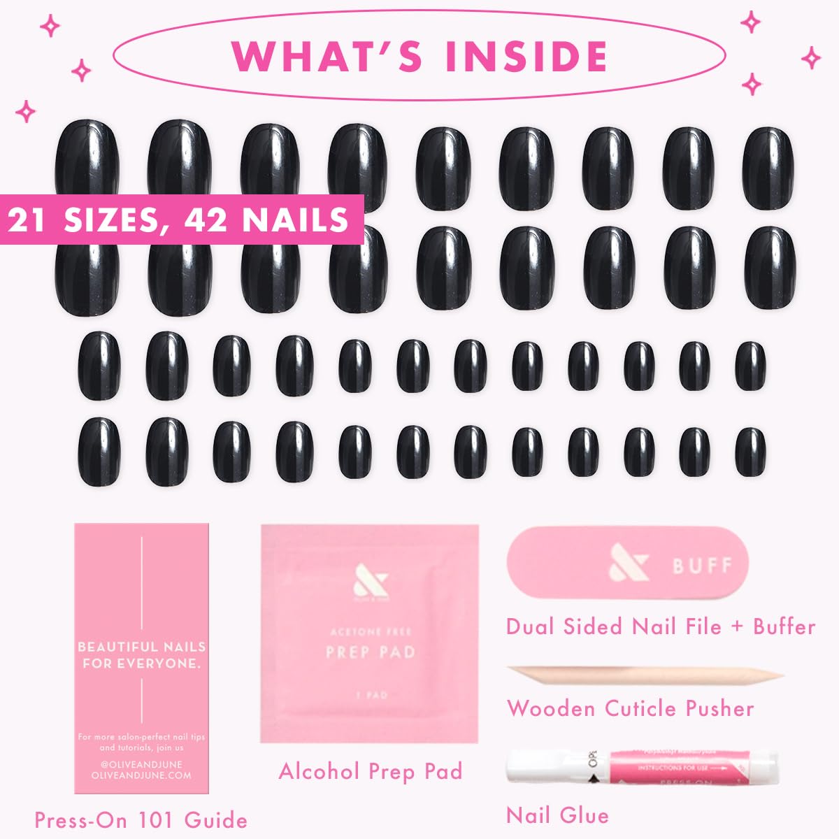 Olive & June Instant Mani Press-On Nails showing natural curve design