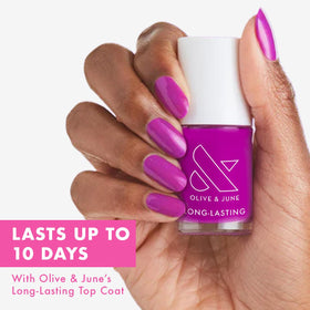 Olive & June Long Lasting Nail Polish Grape Soda wide fan brush