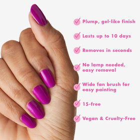 Olive & June Long Lasting Nail Polish Grape Soda with top coat