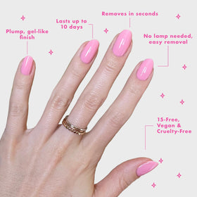 Olive & June Long Lasting Nail Polish Saltwater Taffy with top coat