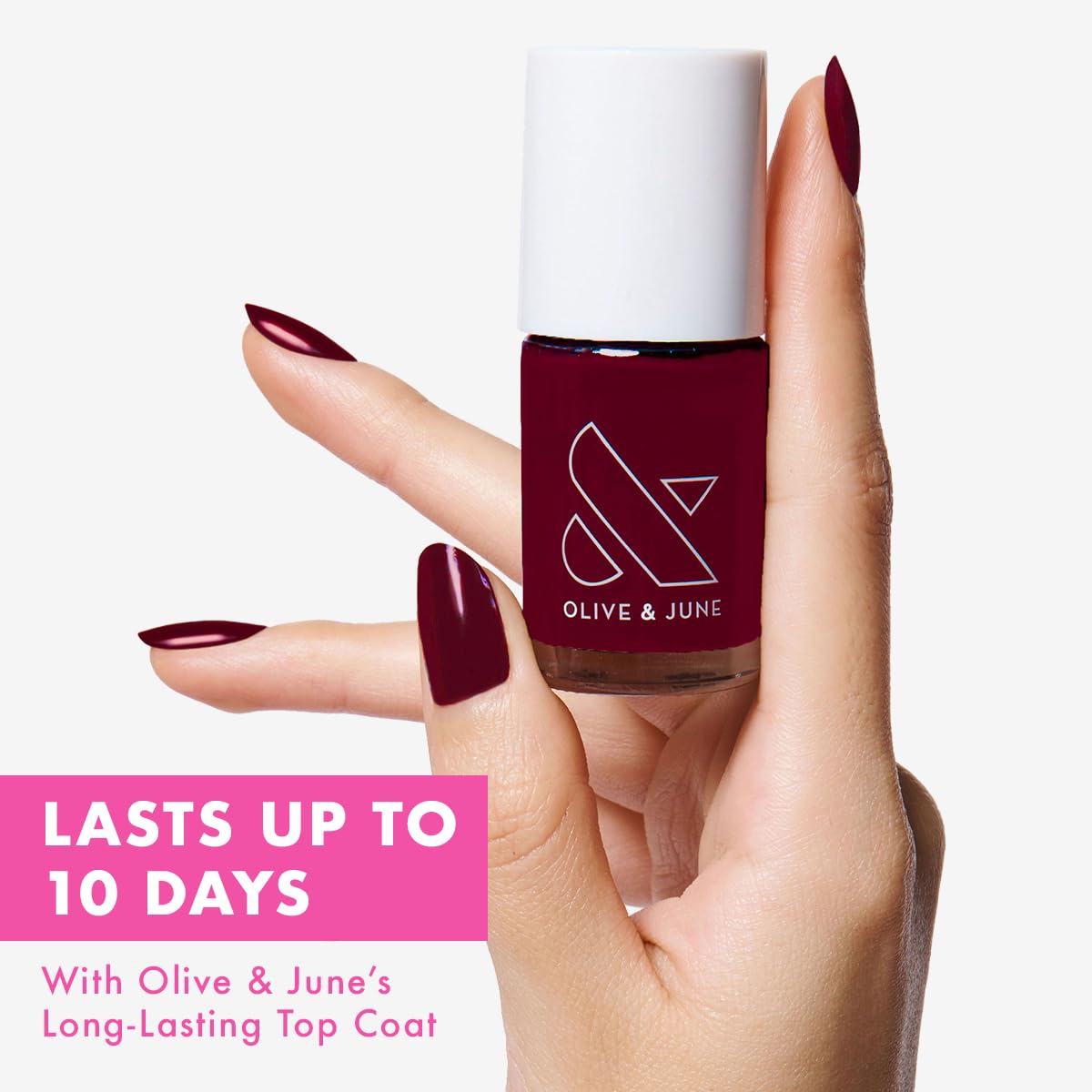Olive & June Long Lasting Nail Polish wide fan brush close-up