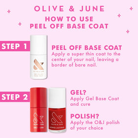 Olive & June Peel Off Base Coat alongside LED lamp