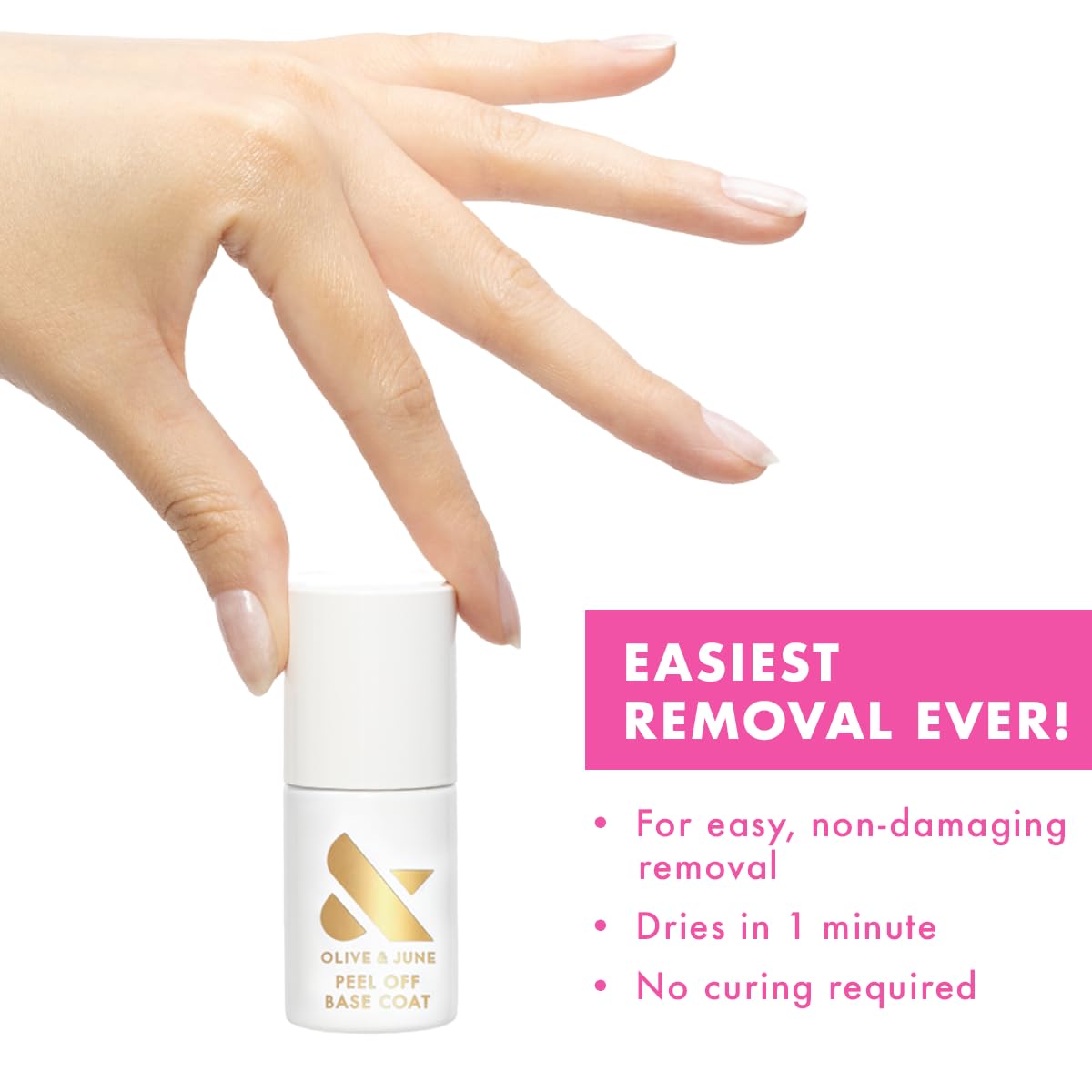 Olive & June Peel Off Base Coat with gel polish