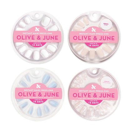 Olive & June Press-On Nails Kit featuring four styles in packaging
