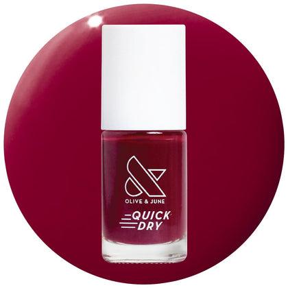 Olive & June Quick Dry Nail Polish Cabernet Wine Red front view