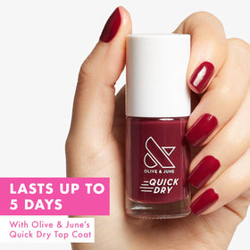 Olive & June Quick Dry Nail Polish Cabernet Wine Red side view