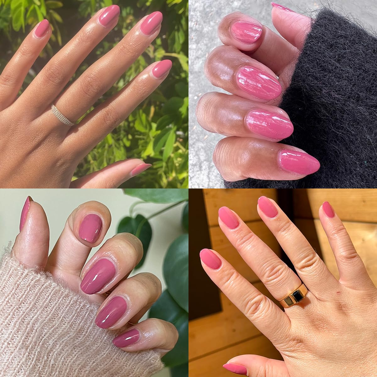 Olive & June Quick Dry Nail Polish Primrose Rosy Pink with top coat