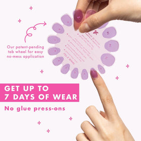 Olive & June Super Stick Press-On Nails Floral Doodle application process