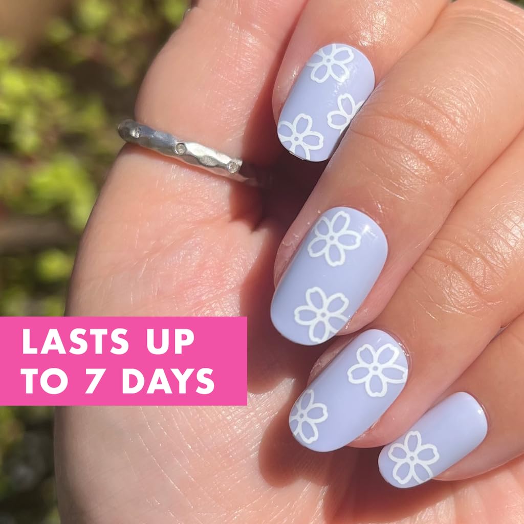 Olive & June Super Stick Press-On Nails Floral Doodle with included accessories