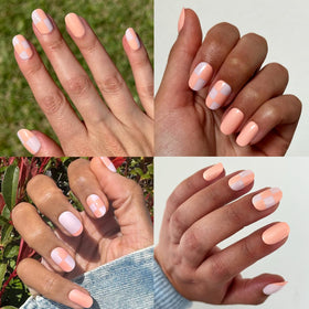Olive & June Super Stick Press-On Nails Sherbert Checker Party with file and buffer
