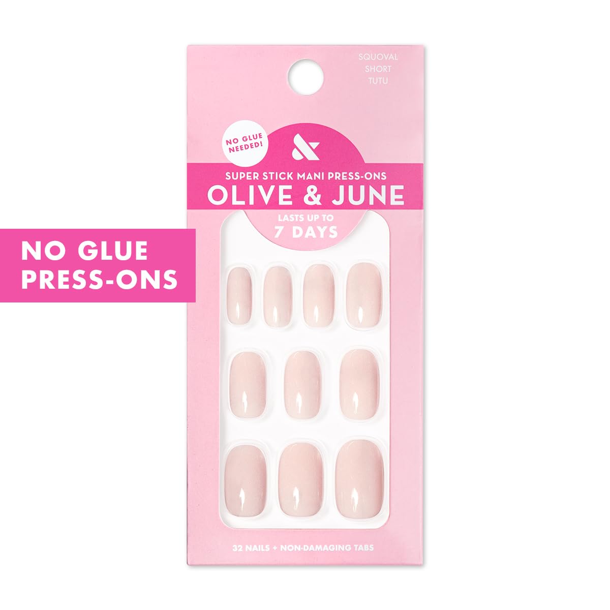 Olive & June Super Stick Press-On Nails Tutu Pastel Pink packaging