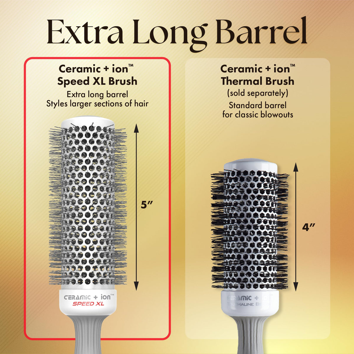Olivia Garden Ceramic + Ion Speed XL Hair Brush barrel close-up