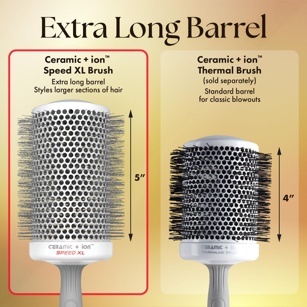 Olivia Garden Ceramic + Ion Speed XL Thermal Hair Brush showing barrel