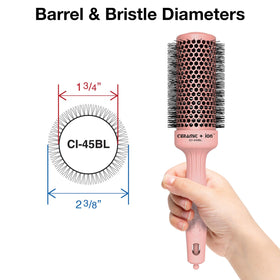 Olivia Garden CI-45BL round brush showing ceramic-coated barrel