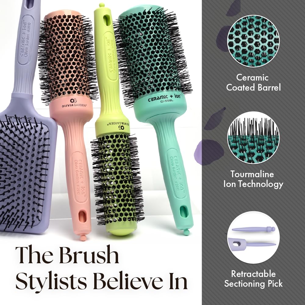 Olivia Garden CI-45BL thermal brush with sectioning pick