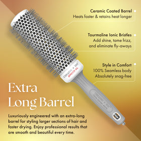 Olivia Garden Extra-Long Round Thermal Hair Brush in use on hair