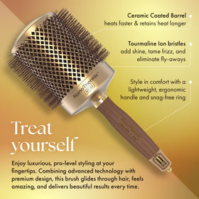 Olivia Garden NanoThermic Round Brush 3 1/4" showing barrel design