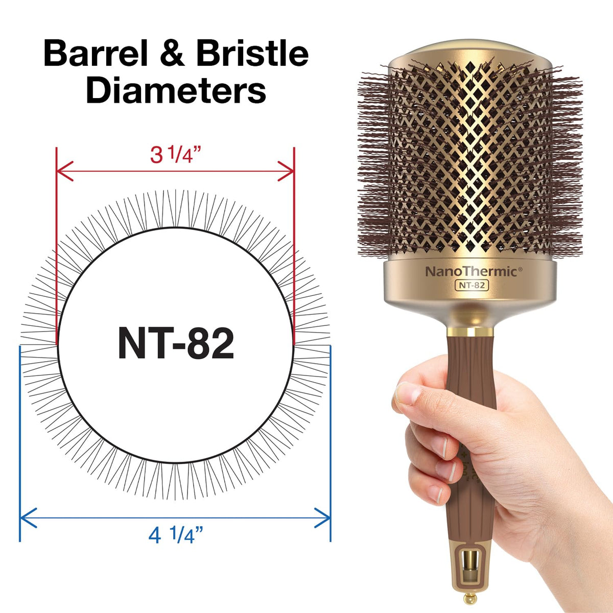 Olivia Garden NanoThermic Round Brush 3 1/4" side view