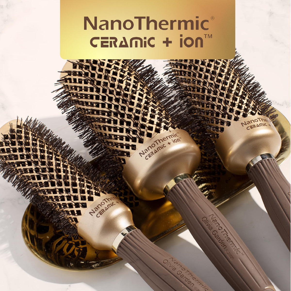 Olivia Garden NanoThermic Round Brush different barrel sizes