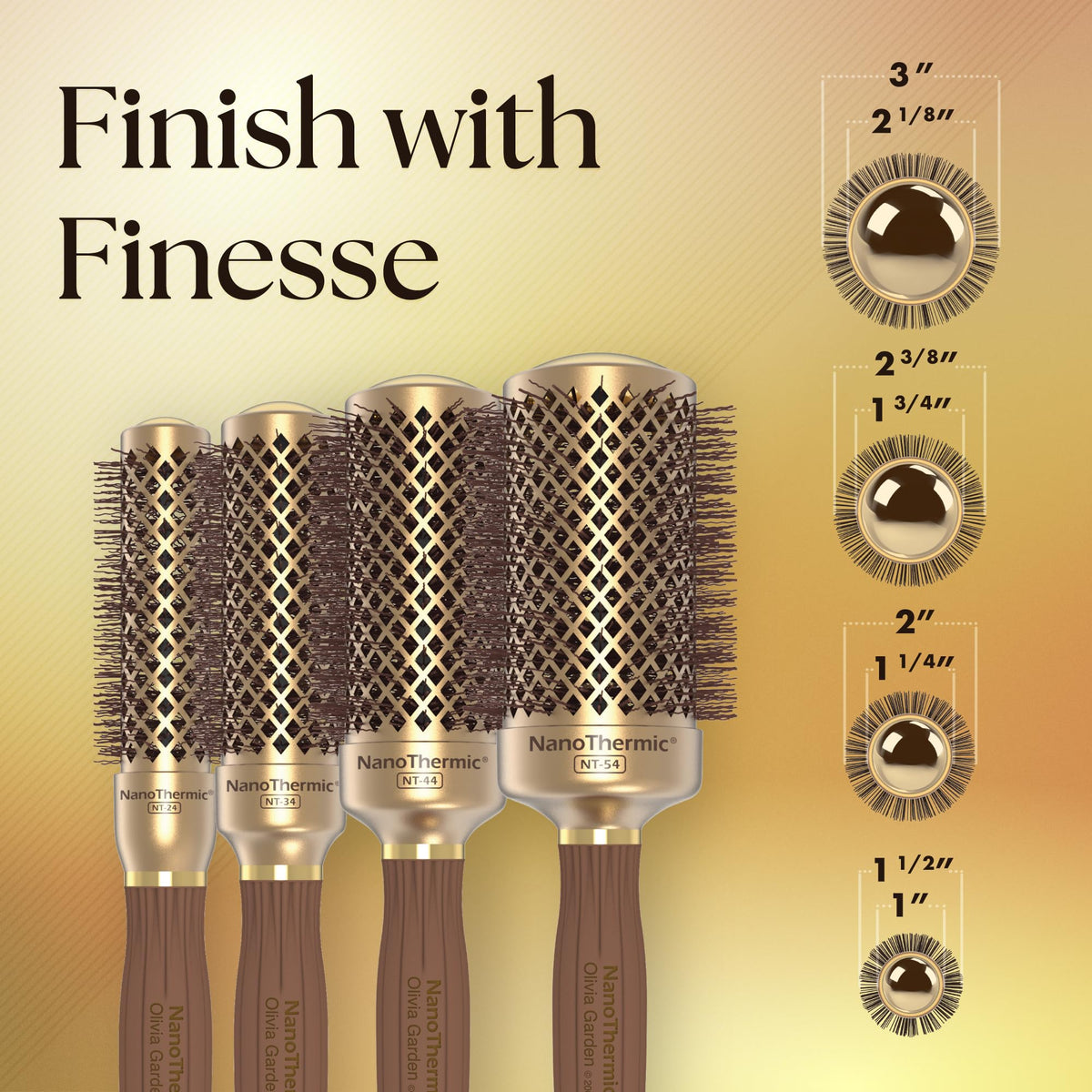 Olivia Garden NanoThermic Round Brush with ergonomic handle
