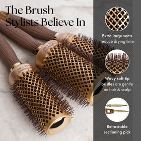 Olivia Garden NanoThermic Round Brush with sectioning pick