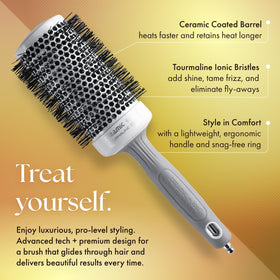 Olivia Garden Round Thermal Hair Brush side view showing vented design