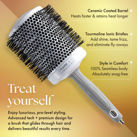 Olivia Garden Round Thermal Hair Brush side view with ion charged design