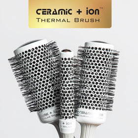 Olivia Garden Round Thermal Hair Brush white and grey colour scheme
