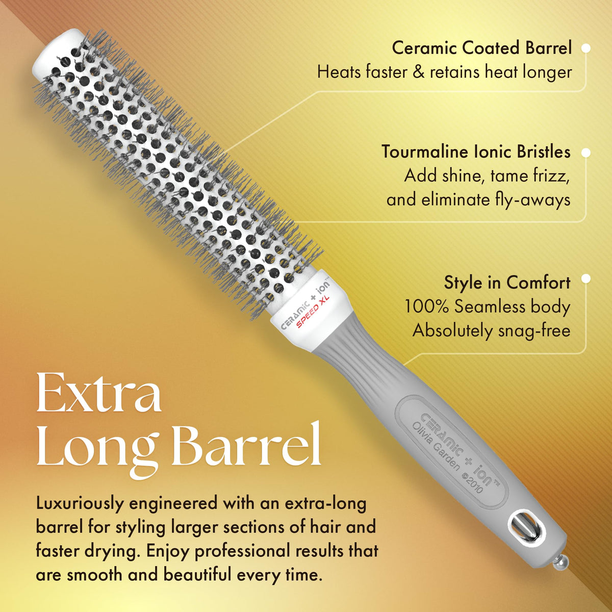 Olivia Garden Thermal Hair Brush with ergonomic grip