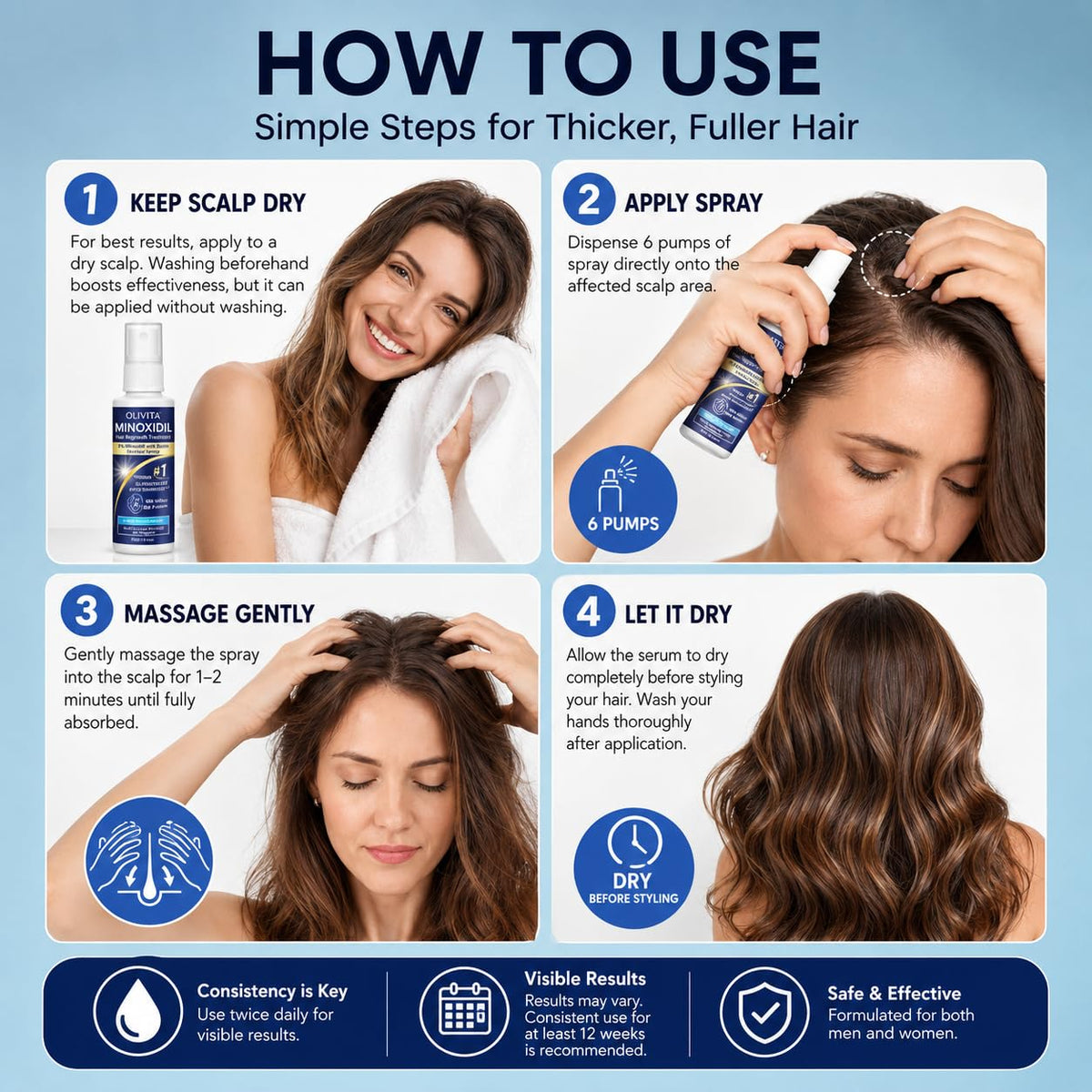 OLIVITA Hair Regrowth Serum lifestyle scene