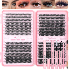 OLLAVO Lash Clusters Kit 640 Pcs front view with assorted lash lengths