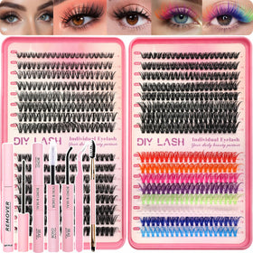 OLLAVO Lash Clusters Kit 640 Pcs with various lash lengths and densities