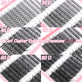 OLLAVO Lash Clusters Kit showing different lash densities