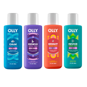 OLLIE Body Wash Mixed Trial Pack 4 count with 3 oz bottles