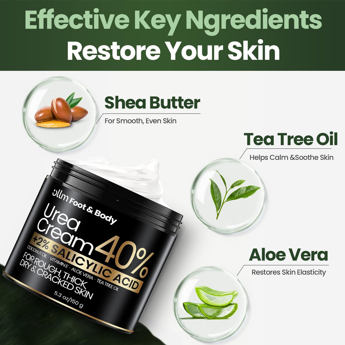 OLLN Urea Cream 40% texture close-up