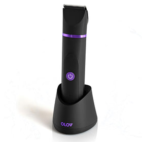 OLOV Electric Body Hair Trimmer front view in black violet