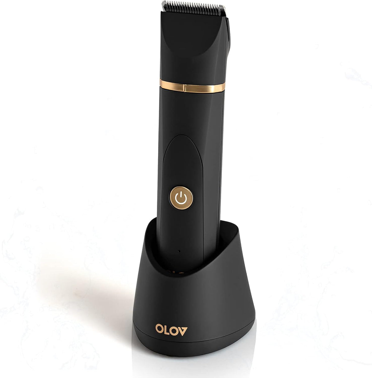 OLOV Electric Body Hair Trimmer front view with ceramic blade