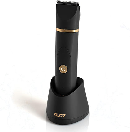OLOV Electric Body Hair Trimmer front view with ceramic blade