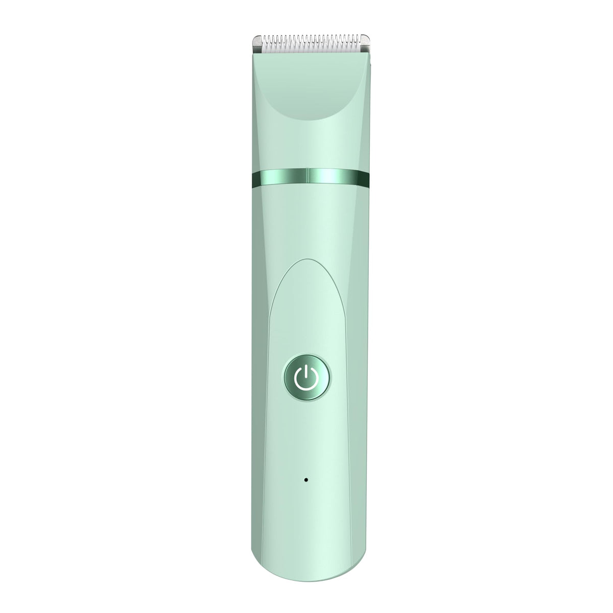 OLOV Electric Body Hair Trimmer green model front view with ceramic blade
