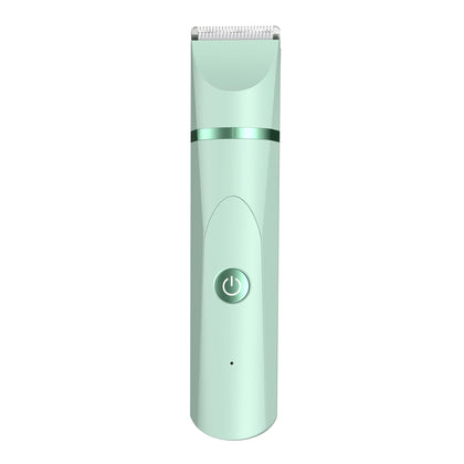 OLOV Electric Body Hair Trimmer green model front view with ceramic blade