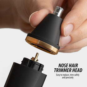 OLOV Electric Body Hair Trimmer side view showing adjustable guards