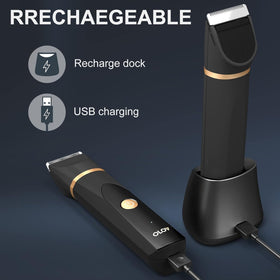 OLOV Electric Body Hair Trimmer with waterproof feature highlighted