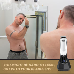 OLOV For Man Beard Trimmer close-up of blades