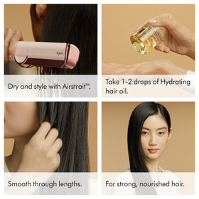 Omega™ Hydrating Hair Oil application on hair